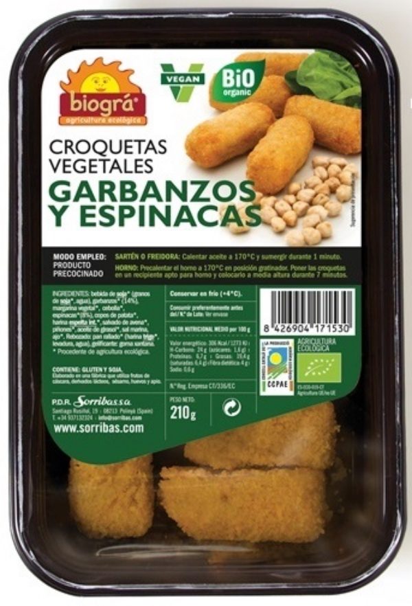 CROQUETAS GARBANZOS ESPINACAS (BIOGRA)